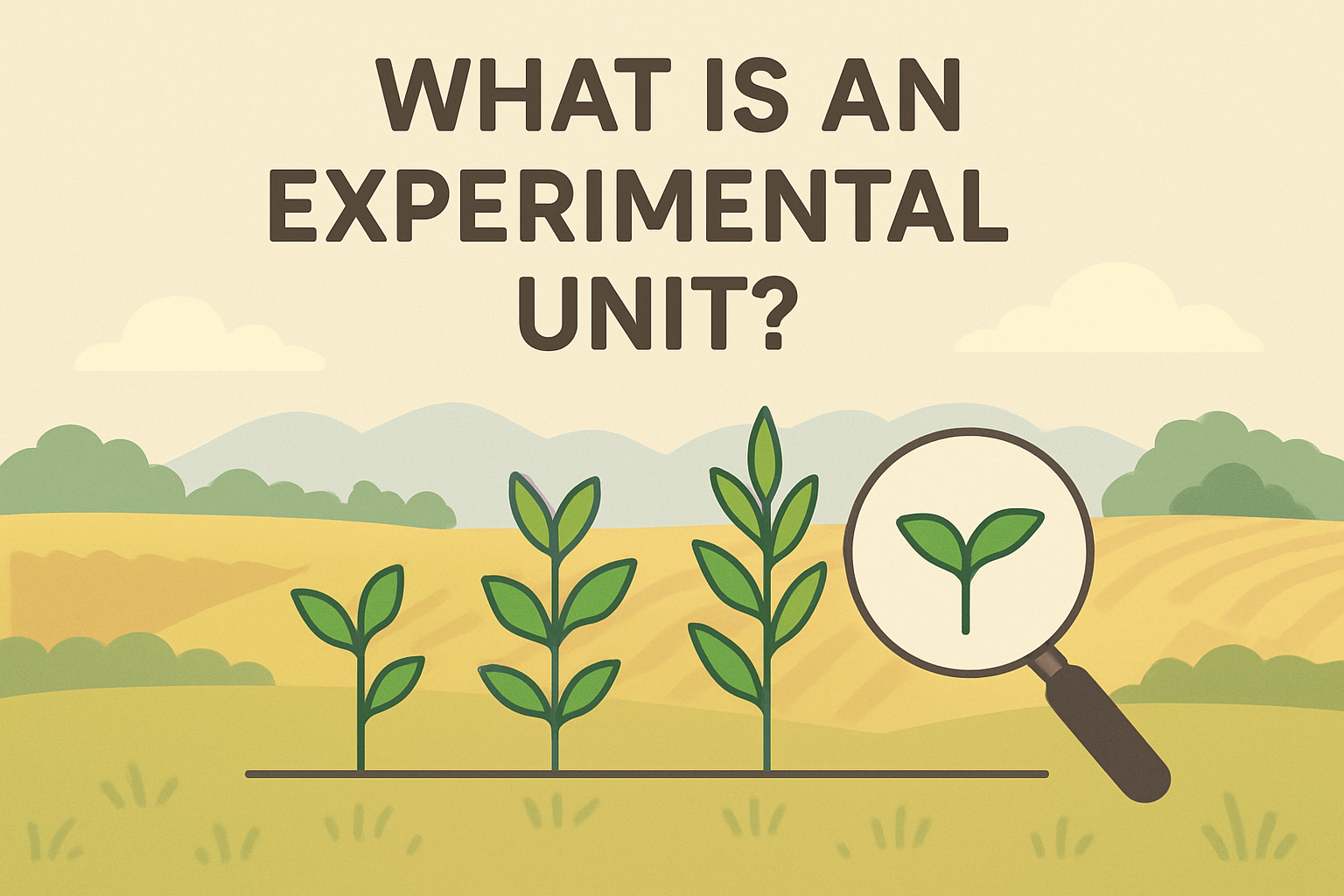 Plants on a country background with the title What is an Experimental Unit?